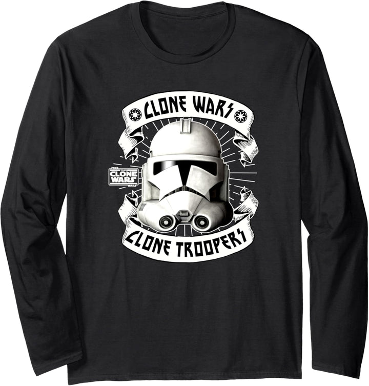 Star Wars The Clone Wars Troopers Helmet Poster Langarmshirt
