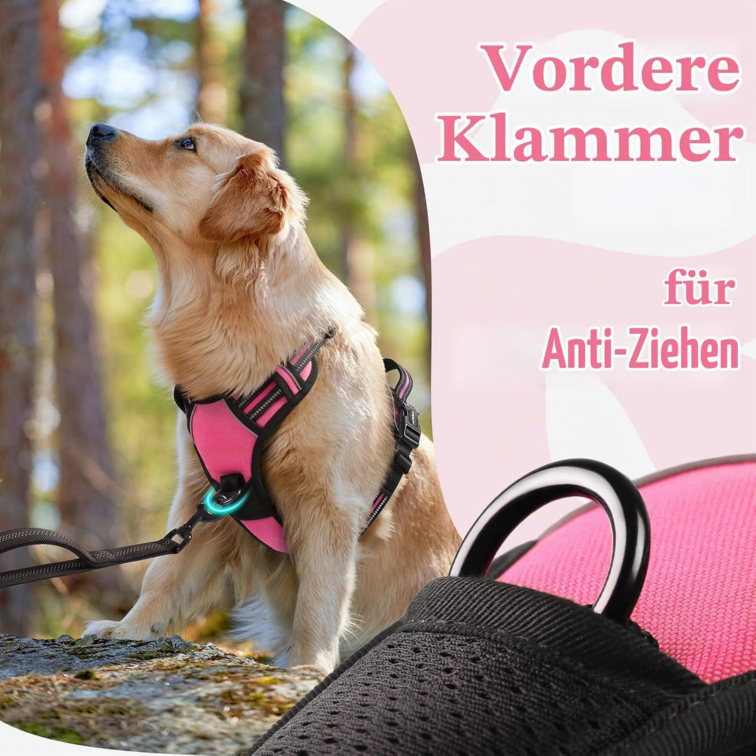 rabbitgoo Hundegeschirr Grosse Hunde, Verstellbare Geschirr Hund ohne Zug &amp; Würgen, Anti Zug hundege