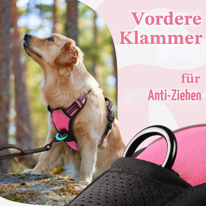 rabbitgoo Hundegeschirr Grosse Hunde, Verstellbare Geschirr Hund ohne Zug &amp; Würgen, Anti Zug hundege