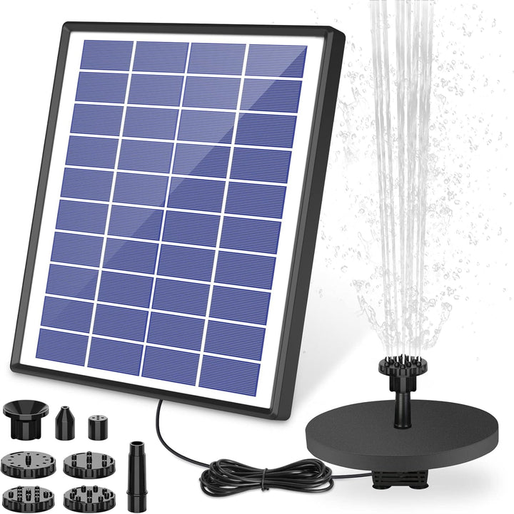 AISITIN Solar Springbrunnenpumpe 6,5 W Panel Backup Solar Wasserpumpe Schwimmender Brunnen 6 Düsen f