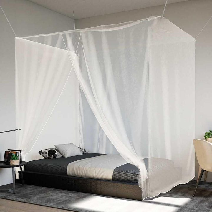 vidaXL Moskitonetz zum Aufhängen 156 Mesh Weiss 220x200x210 cm, Bett Moskitonetz, Moskito Netz, Inse