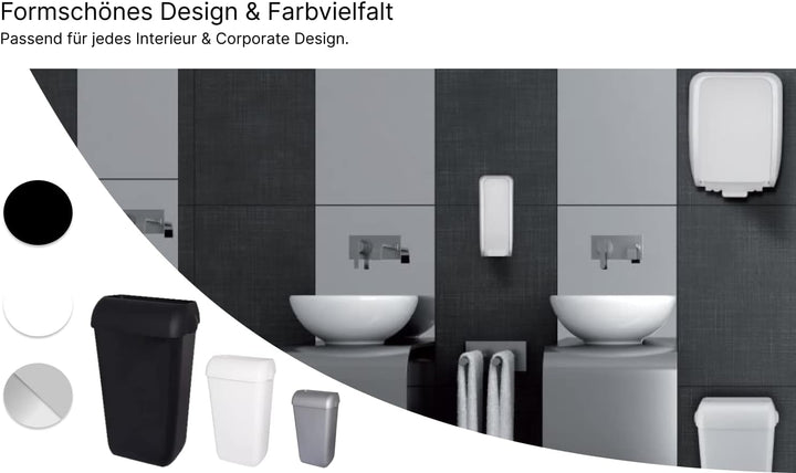 Blanc HYGIENIC Abfallbehälter Premium BIN – Mülleimer mit abnehmbarem Deckel, Abfalleimer 25 Liter,