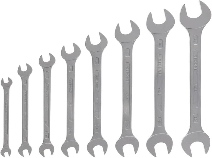 Doppelmaulschlüsselsatz 6-8 8-tlg.SW6-22mm CV-Stahl verchr.GEDORE 6 - 22 mm (8-teilig), 6 - 22 mm (8