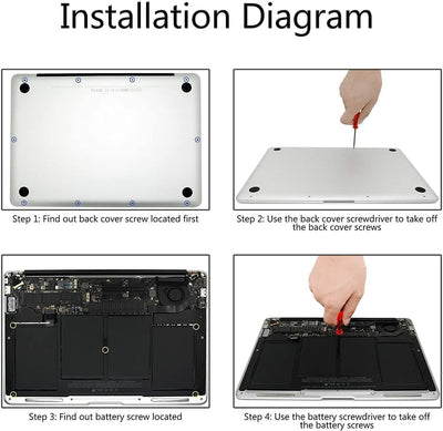 BRTONG Laptop Akku für MacBook Air 13 Zoll A1377 A1466 A1405, auch passend für A1369 A1496-12 Monate