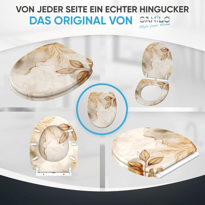 Sanilo WC Sitz mit Absenkautomatik & Schnellverschluss, Toilettendeckel per Knopfdruck abnehmbar, ei