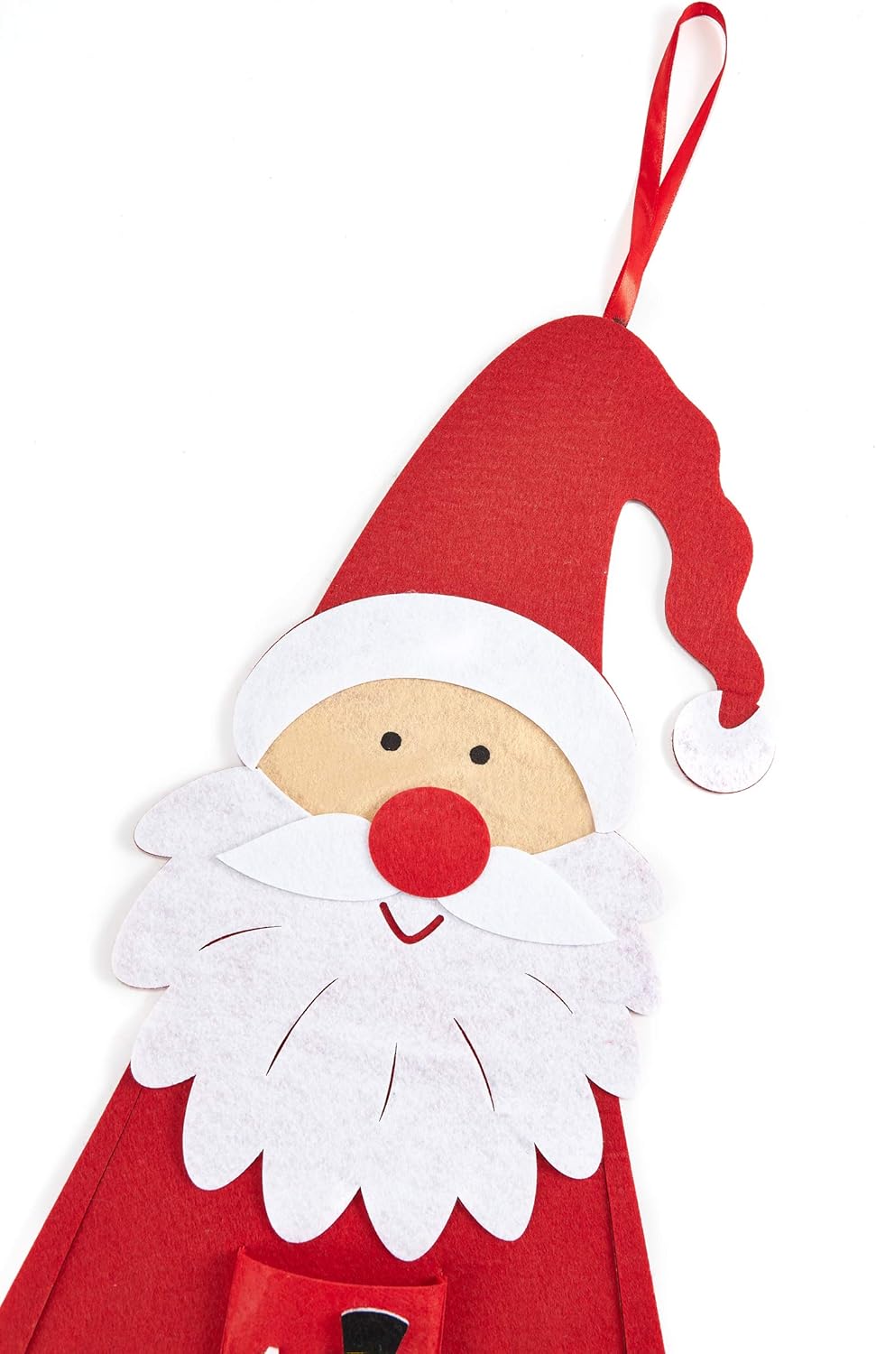 HEITMANN DECO 93341 Filz-Adventskalender Santa - Adventskalender zum Befüllen und Aufhängen - Weihna