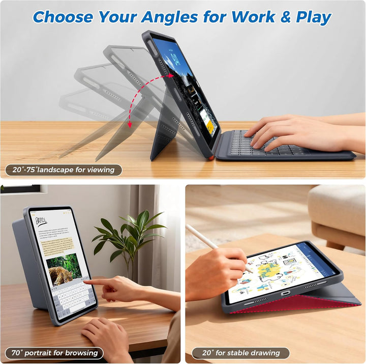 Flex Tastaturhülle für iPad Pro 12,9 Zoll (3., 4., 5. und 6. Gen) und iPad Air 13 (M2 2024/M3 2025/M