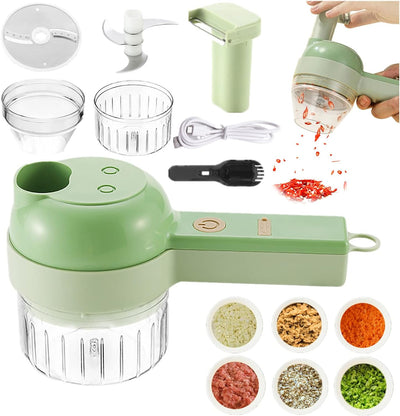 4-in-1 Elektro Gemüsehobel set, Gemüseschneider, Multifunktions-schneider, Küchenmaschine Mixer, Uni