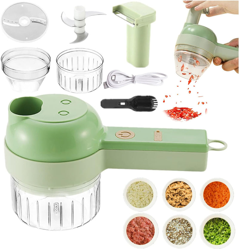 4-in-1 Elektro Gemüsehobel set, Gemüseschneider, Multifunktions-schneider, Küchenmaschine Mixer, Uni