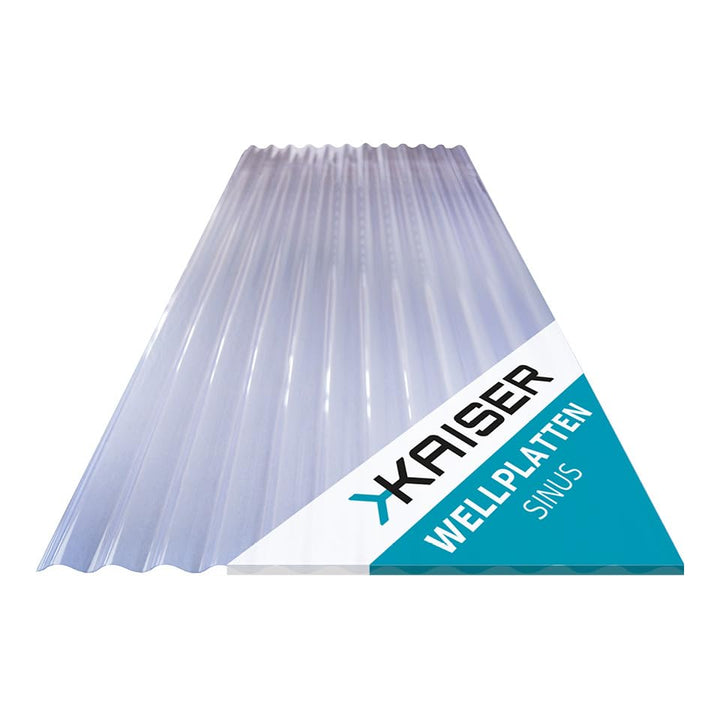 KAISER plastic® Wellplatte Sinus | Xtra Strong (PC) | Glatt und klar | 0,8mm Stärke | Welle 76/18 |