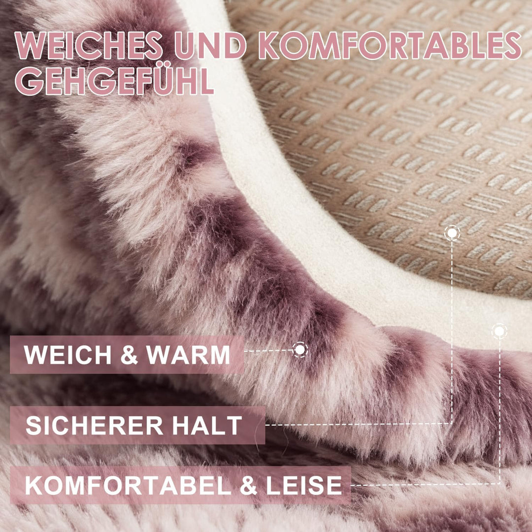 ROHATIM Schlafzimmer Plüsch Teppich Rund,Flauschiger Teppich für Wohnzimmer,modernes Wohnzimmer,Mädc