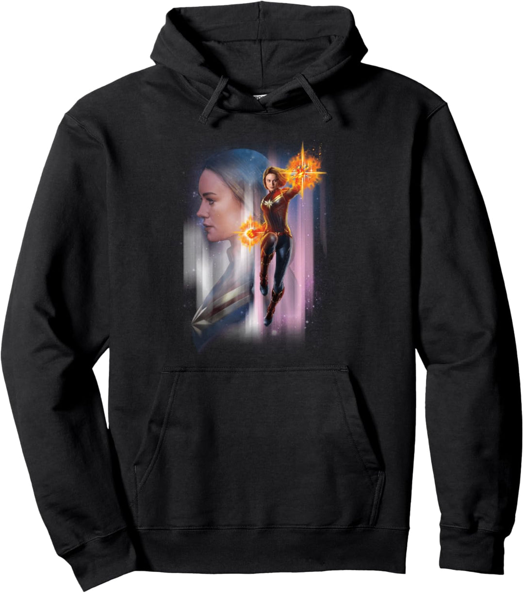 Captain Marvel Galaxy Portrait Collage Pullover Hoodie