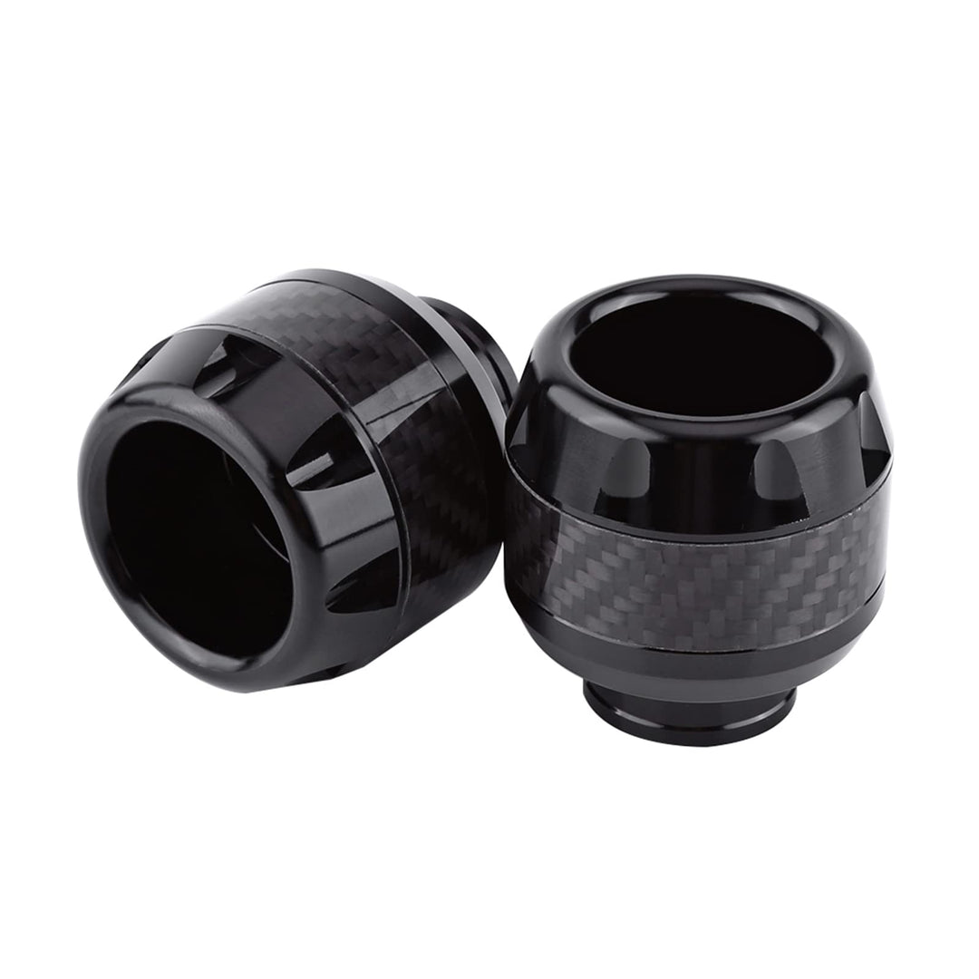 Gabel Slider, 1 Paar Carbon-Faser-Motorrad-Vorderradgabel-Slider-Sturzschutz(Schwarz), Schwarz