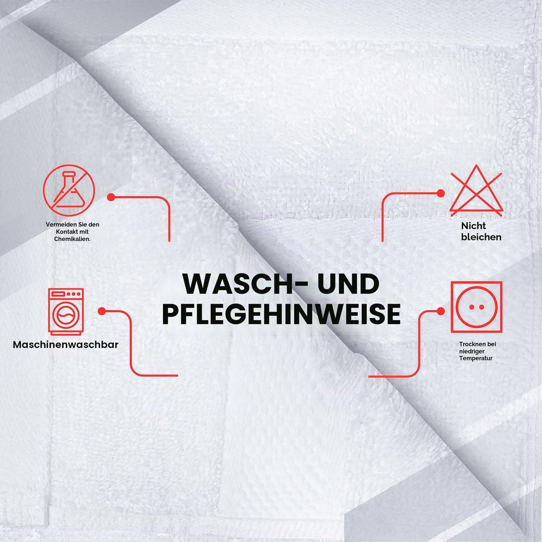 Infinitee Xclusives Premium Weisse Handtücher aus 100% Baumwolle, 6er-Pack (40 x 72 cm) – Super Saug