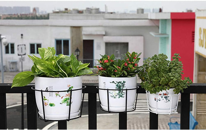 4 Stück hängende Pflanzgefässe Blumentopfhalter Pflanzen Eisen Racks Zaun Metall Topfständer montier