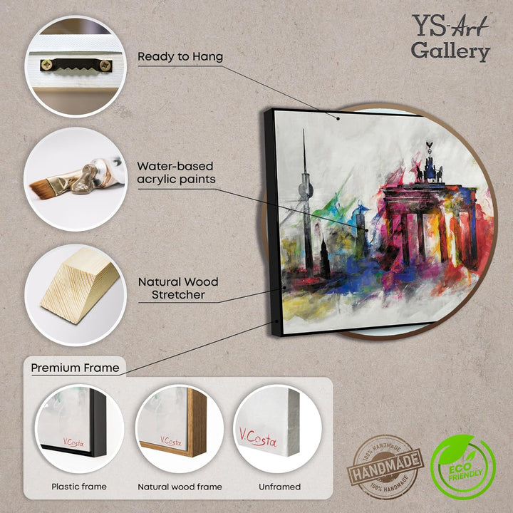 YS-Art Abstrakt Design Acryl Gemälde auf Leinwand Berlin handgemalt Wandbilder Wohnzimmer modern Woh