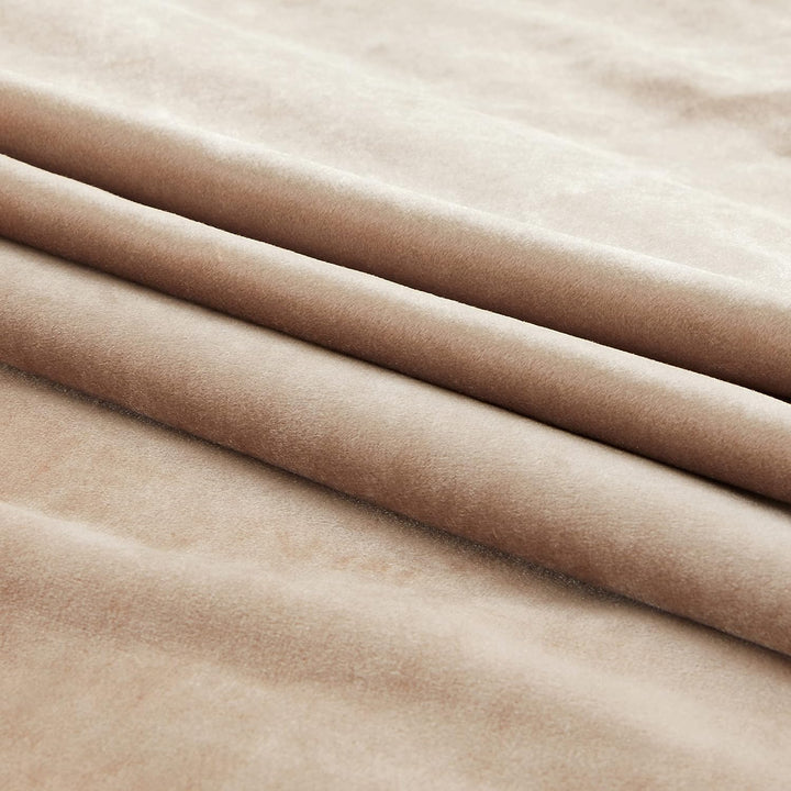 GIGIZAZA Dekorative Champagner Samt Fenster Vorhänge, 132 x 145 cm (Breite x Länge) Wohnzimmer Öse T