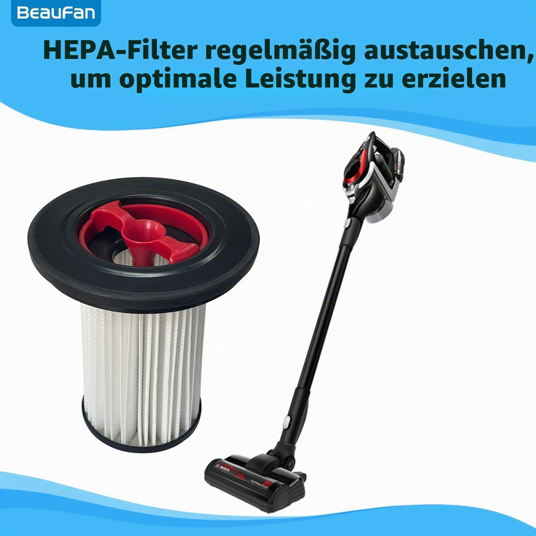 Packung mit 4 HEPA-Filtern und 1 Reinigungsbürste Filter passend kompatibel mit Bosch Unlimited Gen