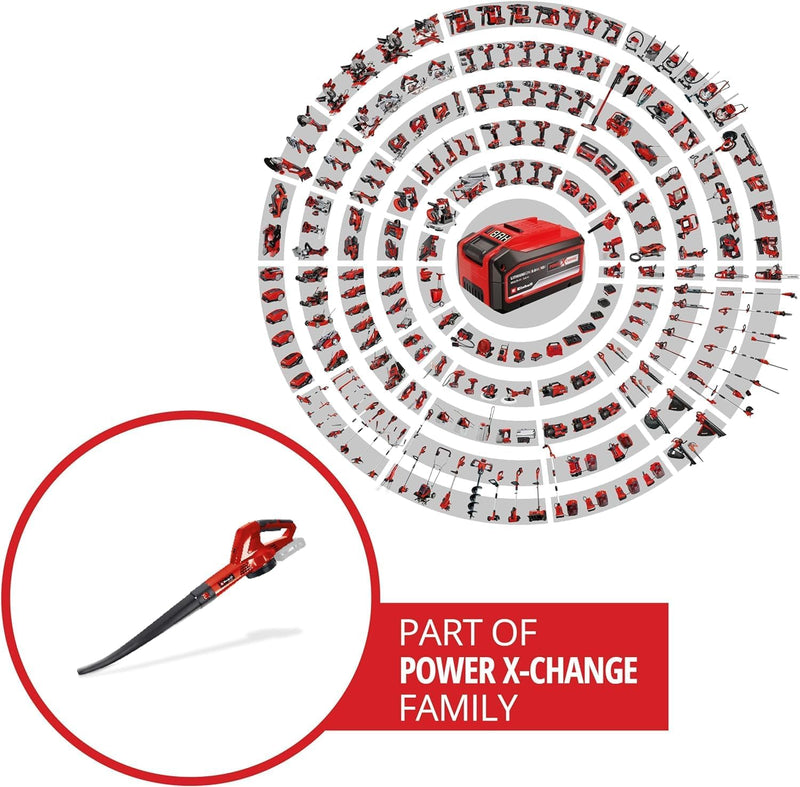 Einhell Akku-Laubbläser GC-CL 18 Li E Solo Power X-Change (18 V, 210 km/h Luftgeschwindigkeit, leich