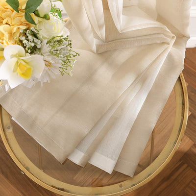 MIULEE Gardinen Gestreift Transparent mit Ösen, Voile Vorhänge Wohnzimmer Modern 2er Set, Vorhang Sc