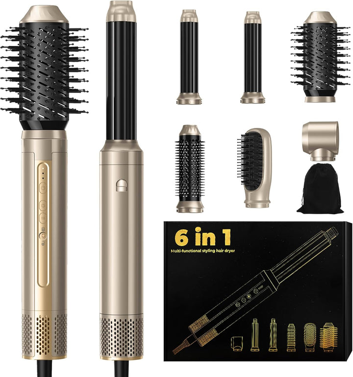 Hair Styler Set 6 In 1 Hairstyler, Airstyler mit 110000 U/MIN Warmluftbürste, Rundbürstenföhn, Haart