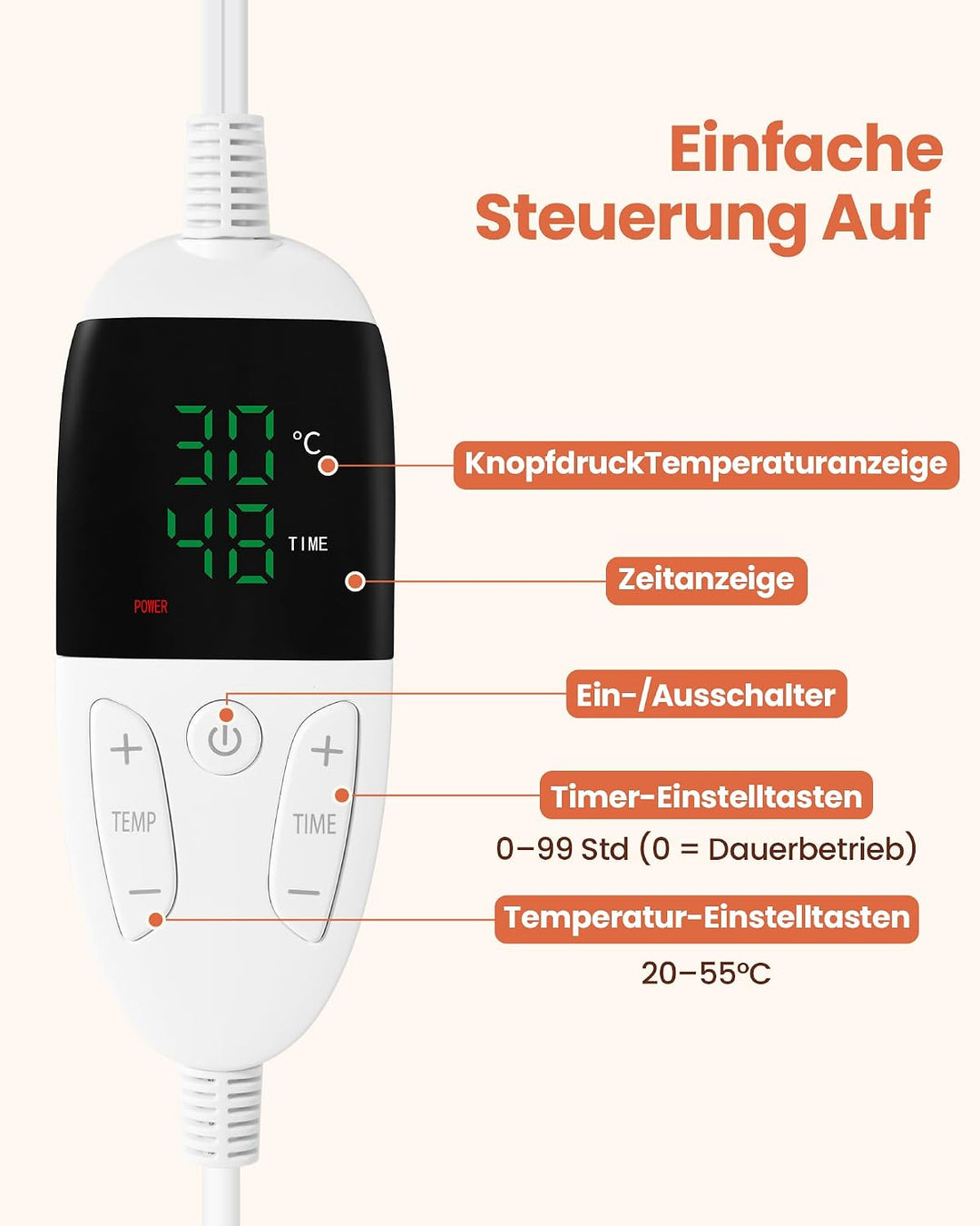 Faltbare Brot-Gärbox mit Temperaturregelung von 20–55 °C und 0–99 h Timer, Teiggärgerät mit Metallgi