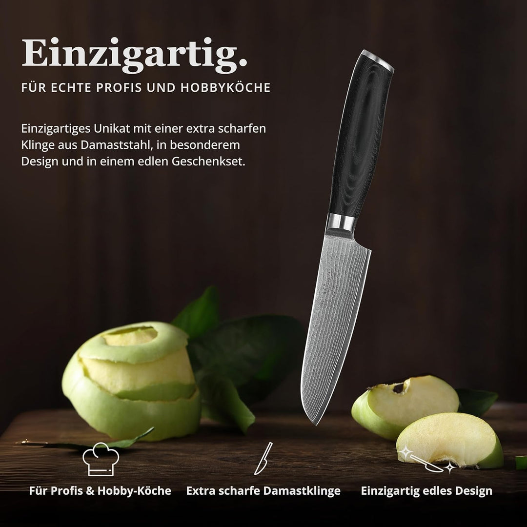 Wakoli Mikata Damast Kleines Santoku Messer 12 cm Klinge extrem scharf aus 67 Lagen I Damastmesser K