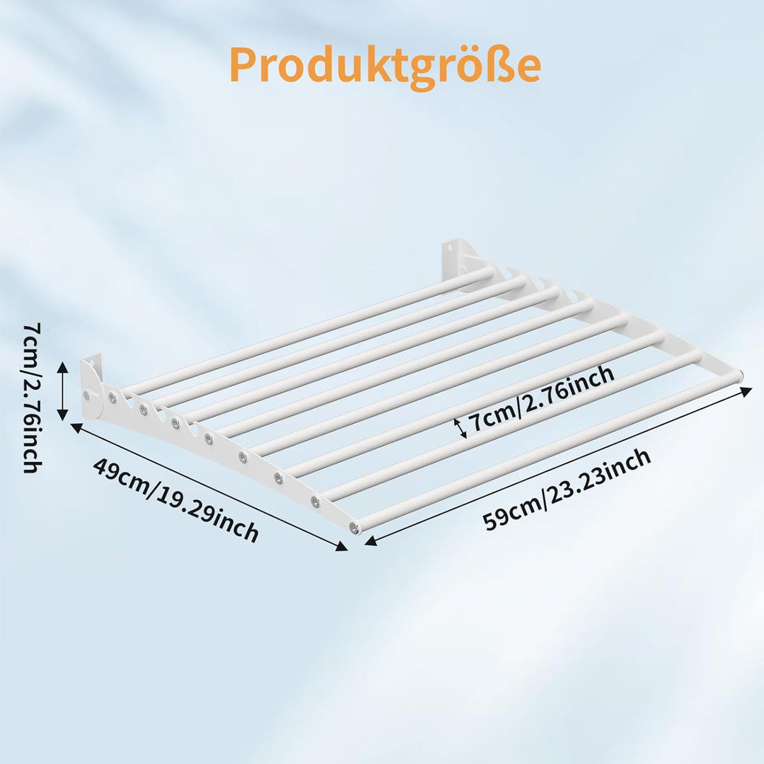 Innotic Wäscheständer Wandmontage Klappbar, Rostfrei, Wasserdicht Platzsparend Wäscheständer Wand fü