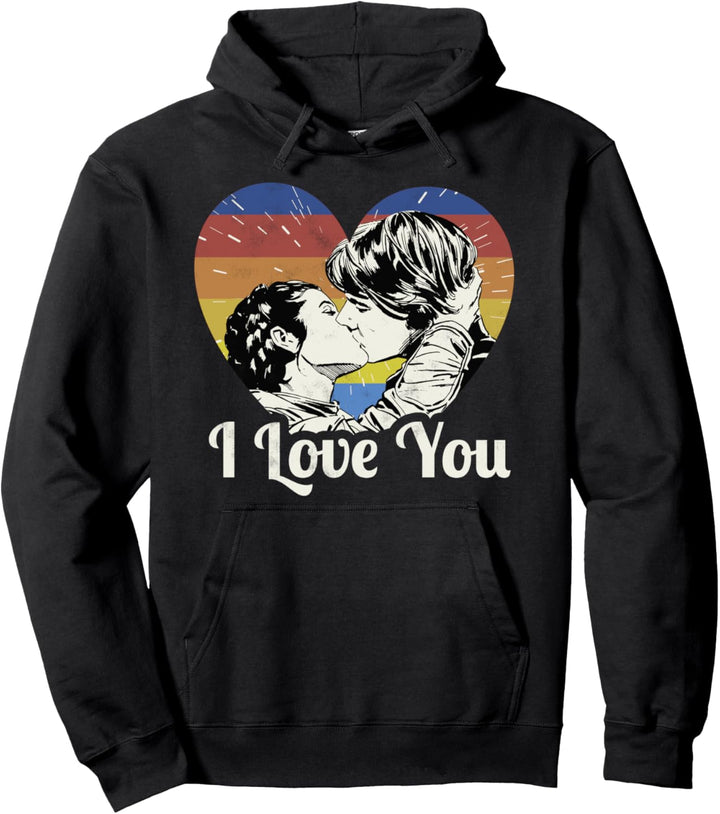 Star Wars Han & Leia I Love You Retro Heart Poster Pullover Hoodie
