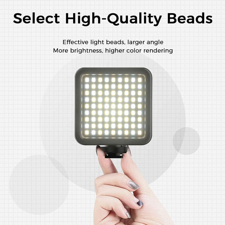 ULANZI VL81 Videoleuchte 81 LEDs Videolicht mit Cold Shoe, Foto Licht 3200K-5600K Farbtemperatur Hel