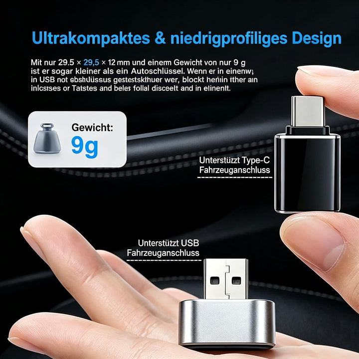 Carplay Wireless Adapter 2-in-1 Dongle for Apple CarPlay &amp; Android Auto wireless adapter,Auto-Reconn