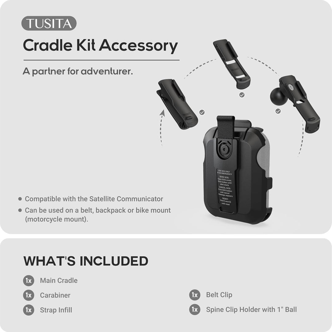 TUSITA Cradle Kit Zubehör Kompatibel mit Garmin inReach Messenger Plus Satelliten Kommunikator - GPS