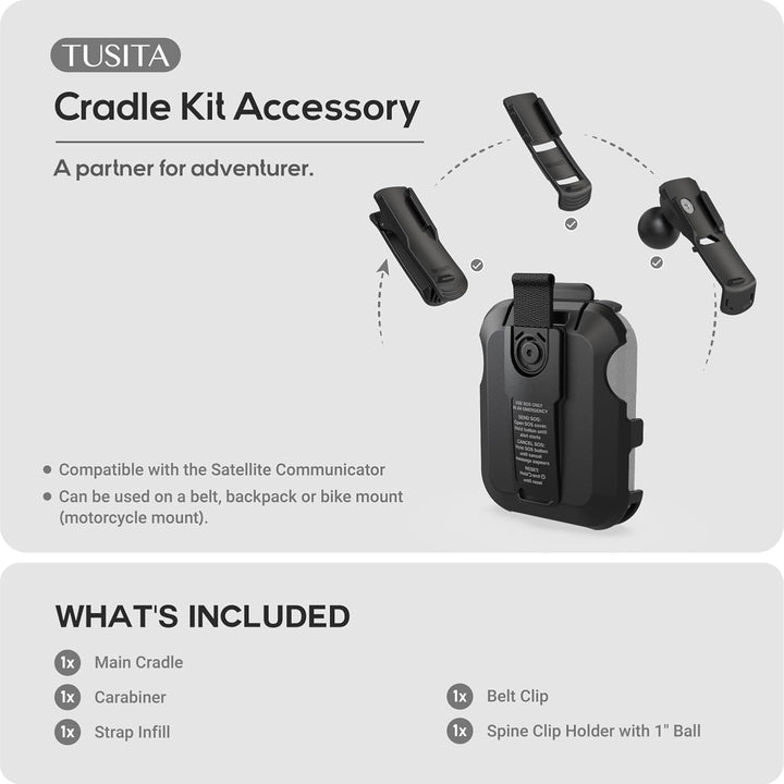 TUSITA Cradle Kit Zubehör Kompatibel mit Garmin inReach Messenger Plus Satelliten Kommunikator - GPS