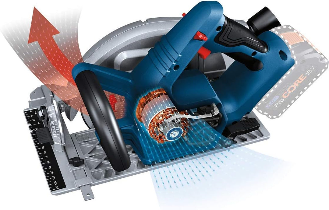 Bosch Professional BITURBO Akku Handkreissäge (ohne Akkus und Ladegerät, inkl. 1x Sägeblatt, Paralle