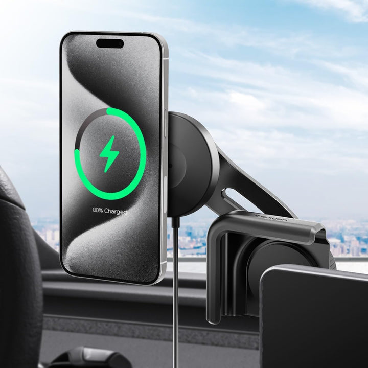 Spigen Tesla Model Y(~Juniper 2026)/3(~ Highland 2026)/S/X Qi2 MagSafe Handyhalterung mit Ladefunkti