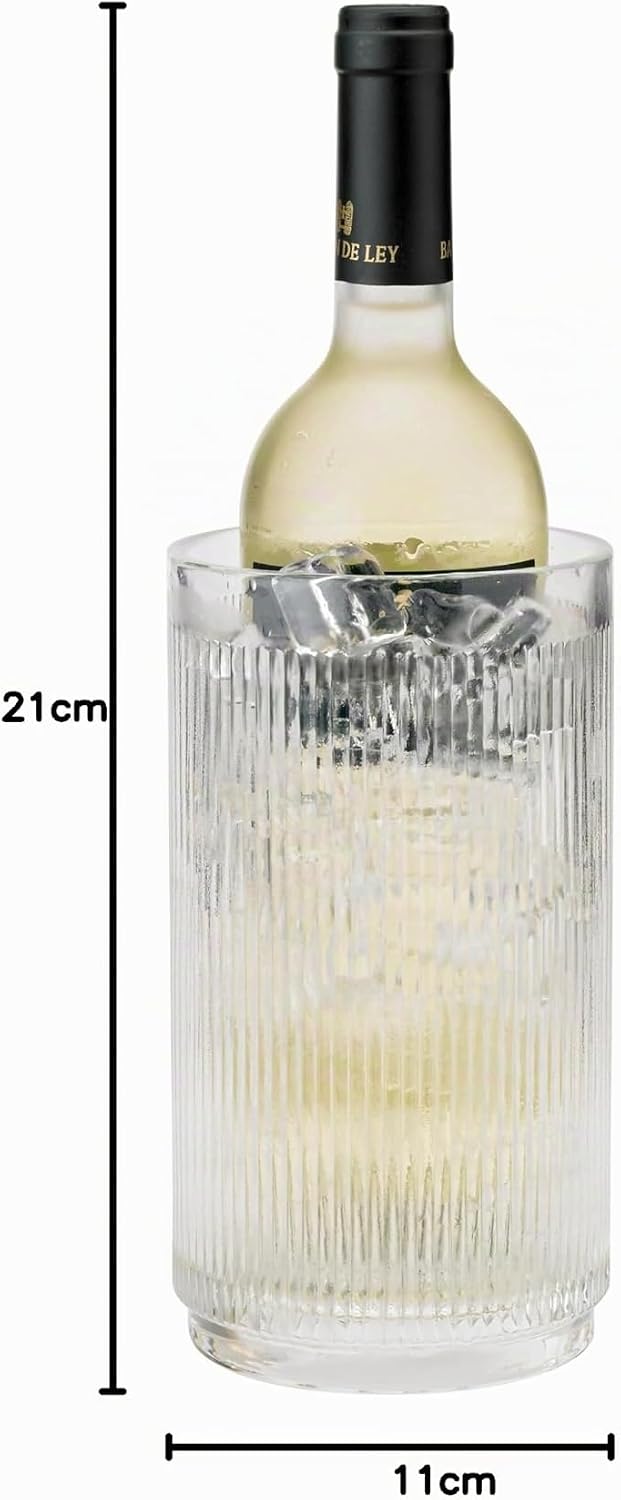Stelton Pilastro geriffelter Weinkühler aus Glas - Gefrierschrankfest - Spülmaschinenfest - Dänische