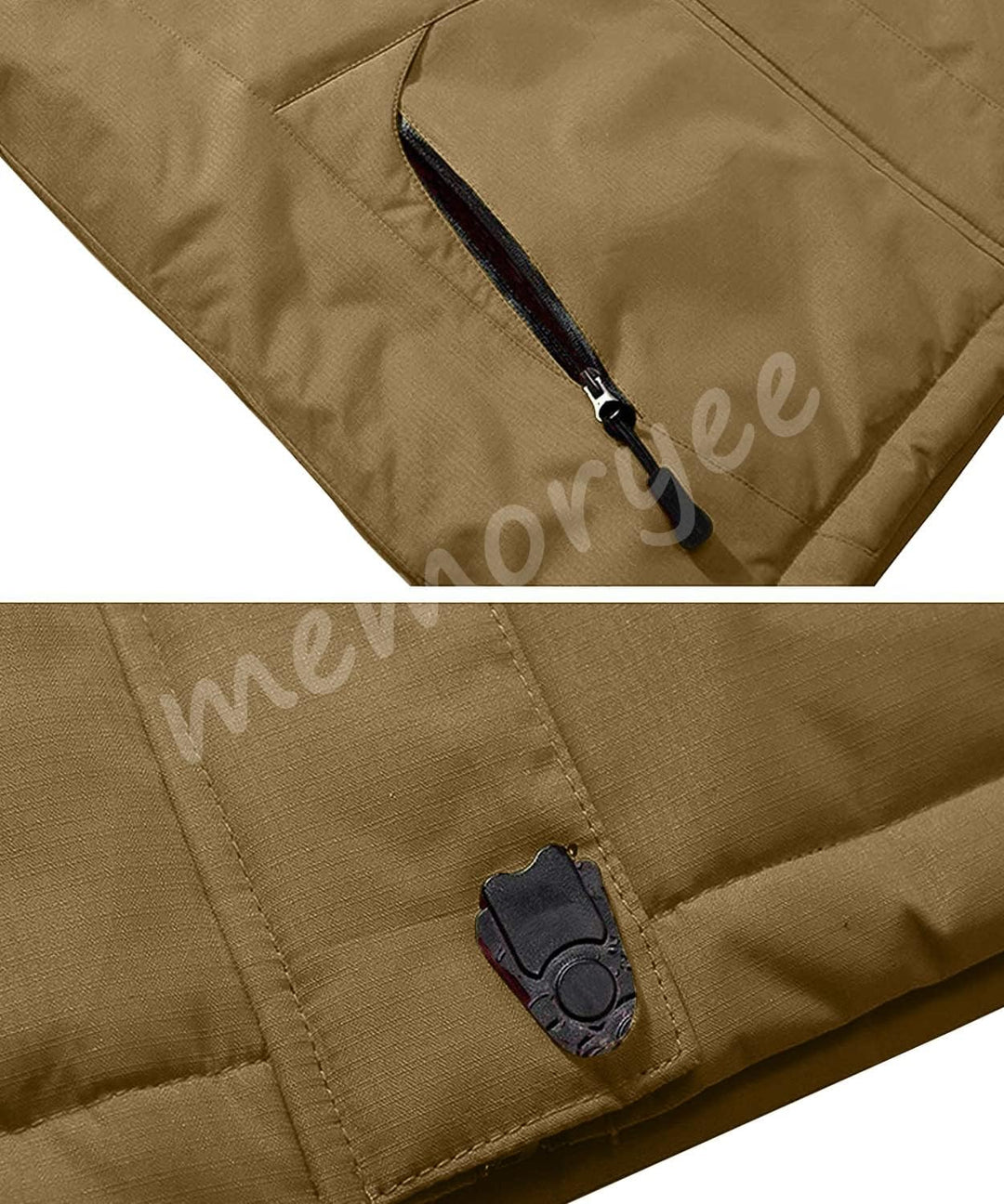 Memoryee Herren Ski Jacke Warmer Gefüttert Winter Fleece Mantel Wasserdichter mit Abnehmbarer Kapuze