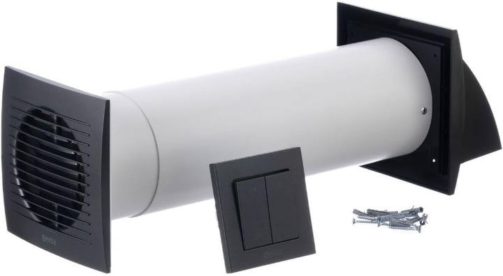 LIRAST 100mm Dezentrale Lüftungsanlage mit Wärmerückgewinnung - Wandlüfter mit Schalter - Lüftung mi