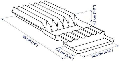 Messerfach 20x50 cm - Einsatz für Schubladen - Messerhalter - schwarz