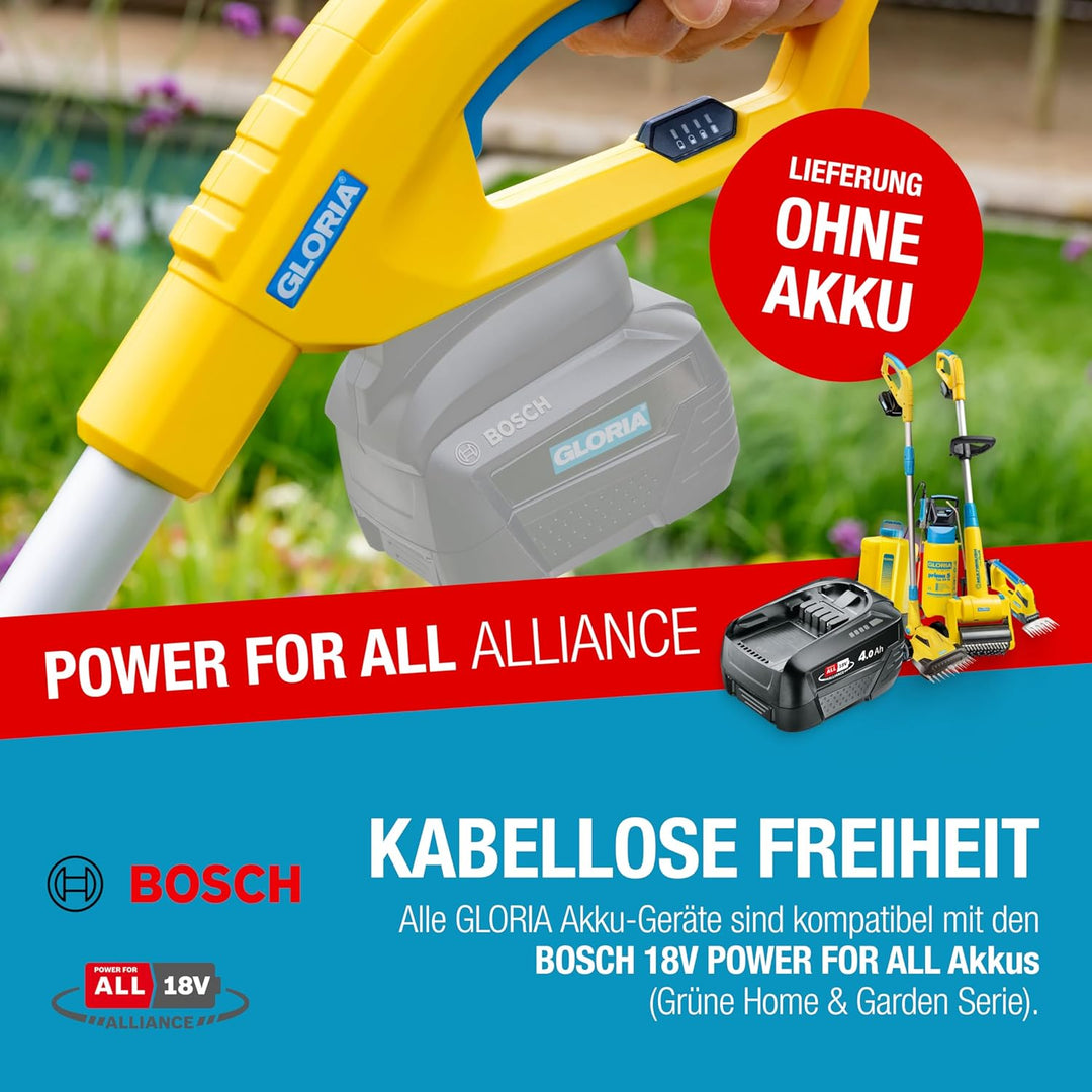 GLORIA MultiBrush li-on - Multifunktionale Akku-Bürste/Unkrautentferner | Nutzbar als Stein-, Holz-,