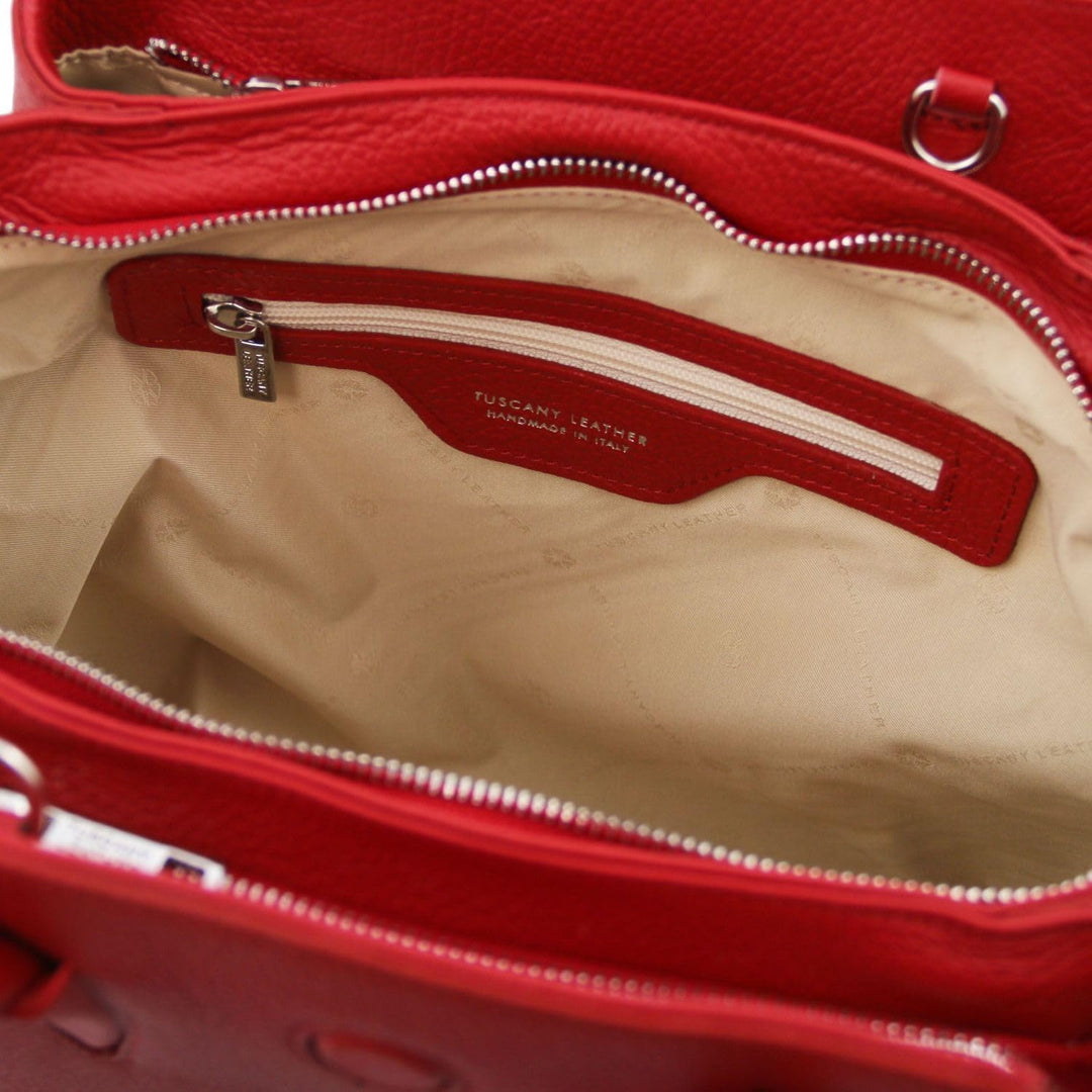 Tuscany Leather Tulipan Ledertasche Lipstick Rot, Lipstick Rot
