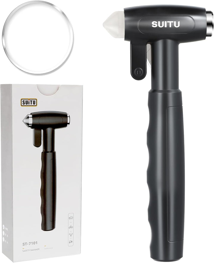 Longzhuo Gurtschneider Notfallhammer, 3 in 1 Notfallhammer Auto mit Gurtschneider, für Auto und Buss