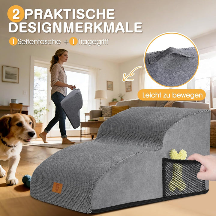 Zvonema Hundetreppe, rutschfeste Haustiertreppe, Hundetreppe für Kleine Hunde und Katzen, Hunderampe