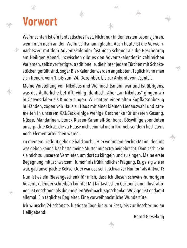 Fieser Advent: Adventskalender mit schwarzem Humor | Adventskalenderbuch mit Seiten zum Auftrennen (