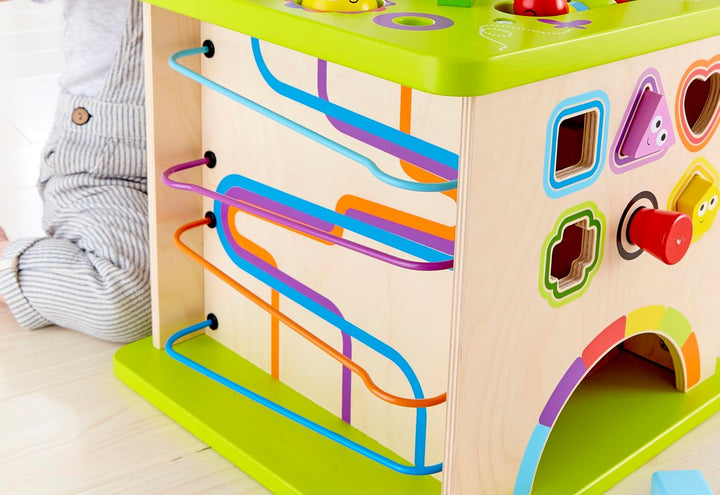 Hape Motorikwürfel „Kleine Tierchen“ aus Holz Multifunktions-Spielwürfel | Lernspielzeug aus Holz fü