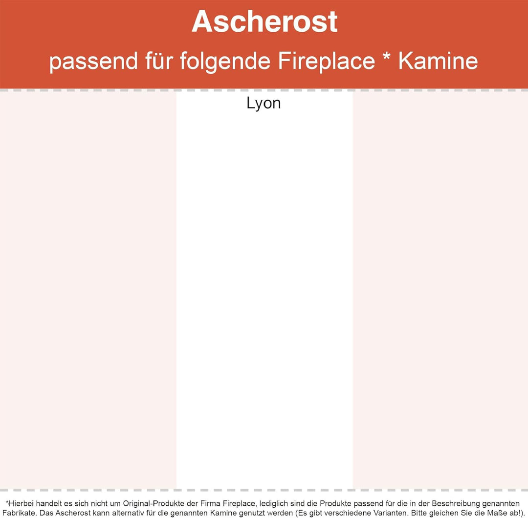 Kaminrost/Stehrost 279 x 40 x 4 mm passend für Fireplace ** Lyon Kaminöfen inkl. Modellübersicht - A