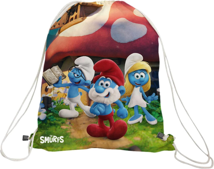 Nerthus FIH 1077 Set Rucksack + Snacktasche + Doppelwandflasche 500 ml Schlümpfe