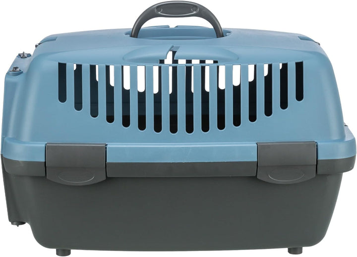 TRIXIE Transportbox Capri 1, XS: 32 × 31 × 48 cm - Tragegriff - Kunststoff - dunkelgrau/pastellblau