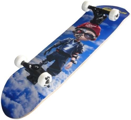 Sefulim 31 x 8 Zoll komplettes Skateboard 7-Schicht kanadischer Ahorn Double Kick Deck Concave Cruis