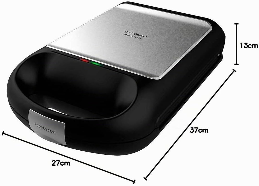 Cecotec 4-Sandwichmaker aus Edelstahl Rock´nToast Family.1500 W Leistung und Antihaftbeschichtung.
